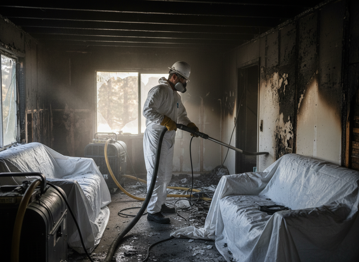 Emergency fire damage restoration in Rimforest