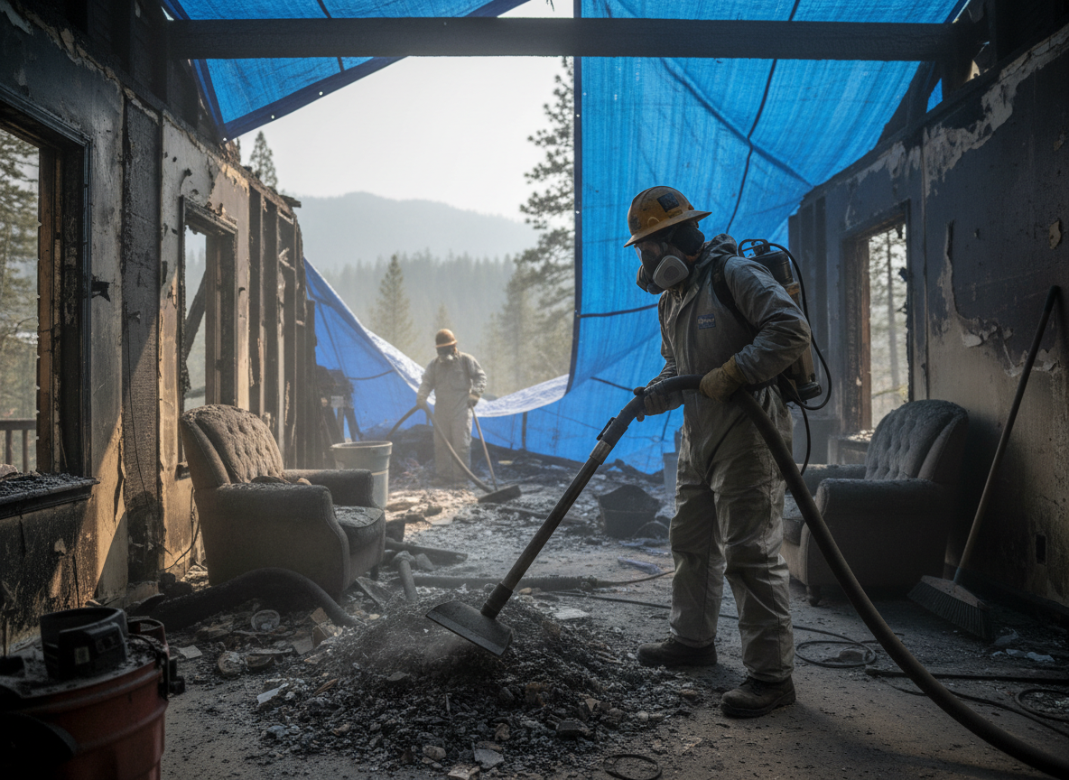 Fire damage clean up in Rimforest
