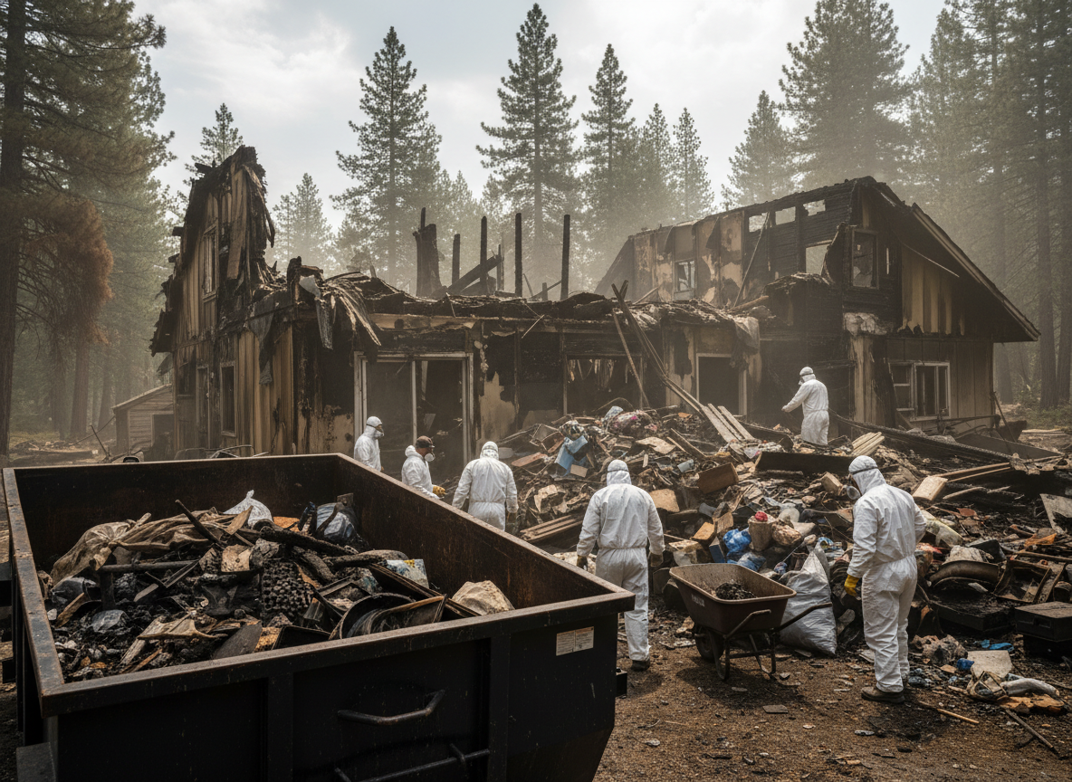 hoarding cleanup after fire in Rimforest