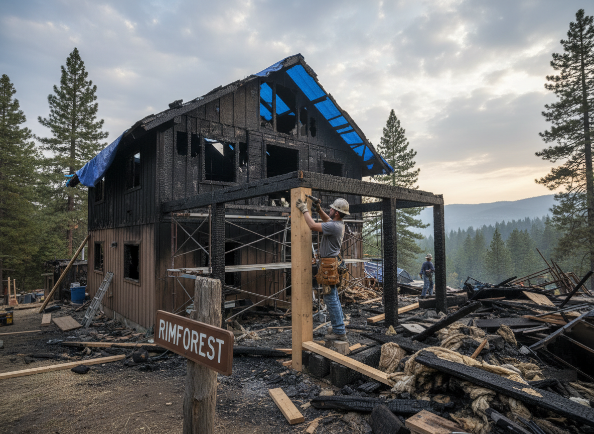 Structural repair after fire in Rimforest